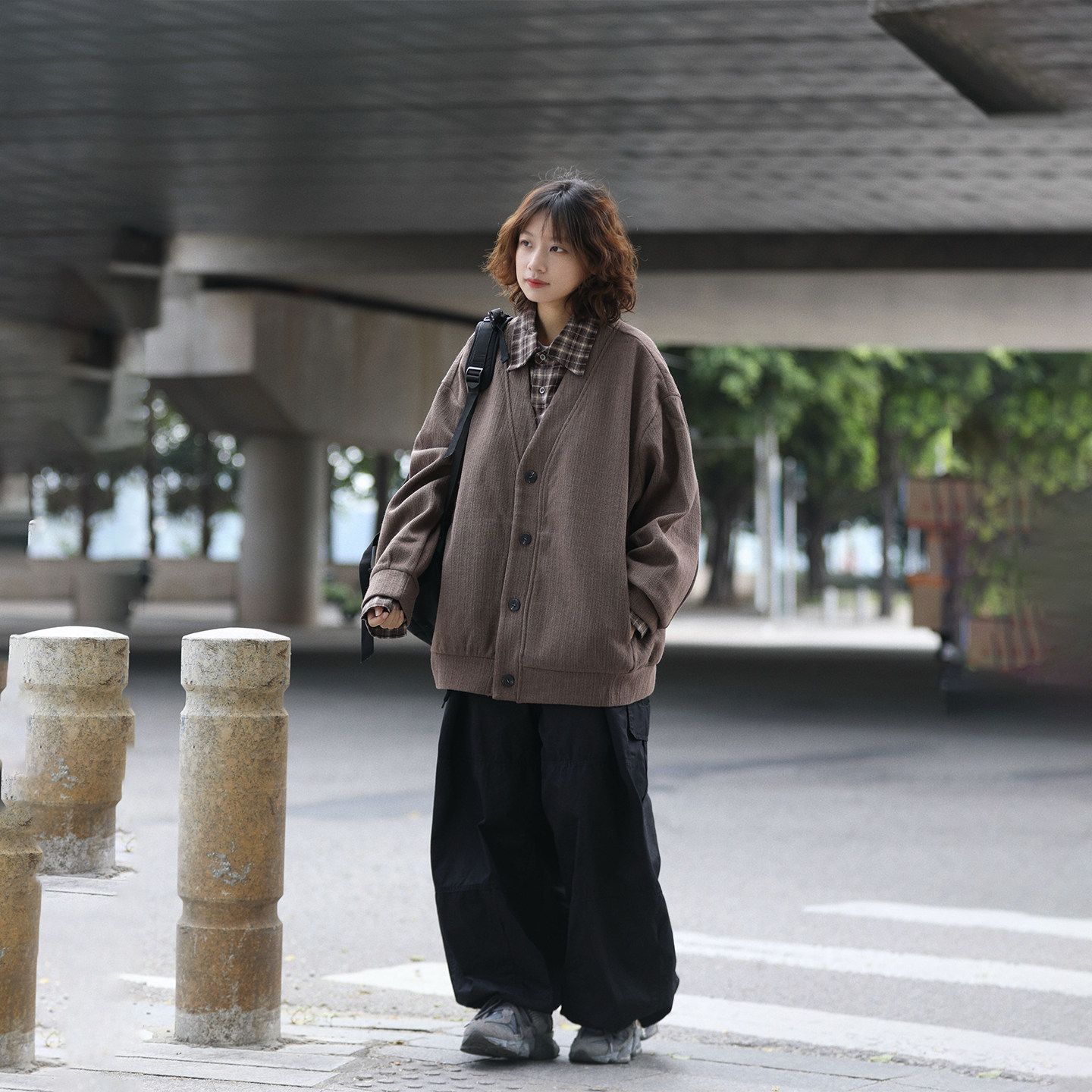 阿于呆美式复古假两件开衫毛衣外套男秋冬宽松叠穿百搭针织上衣女,淘宝优惠券,粉丝福利购,淘宝优惠卷