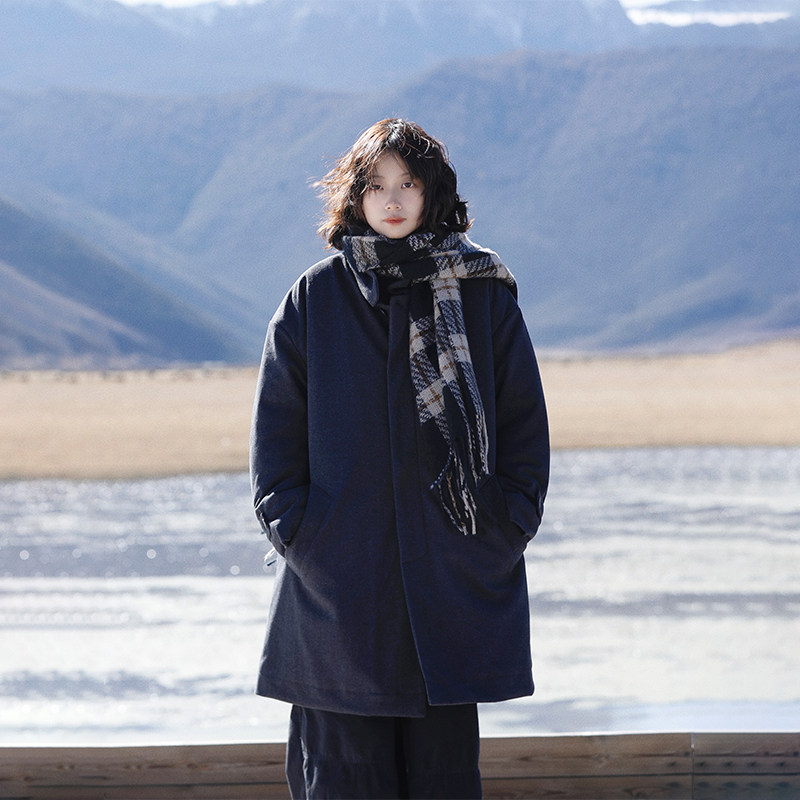 阿于呆日系复古中长款翻领毛呢棉服大衣男冬季加厚保暖风衣外套女,淘宝优惠券,粉丝福利购,淘宝优惠卷