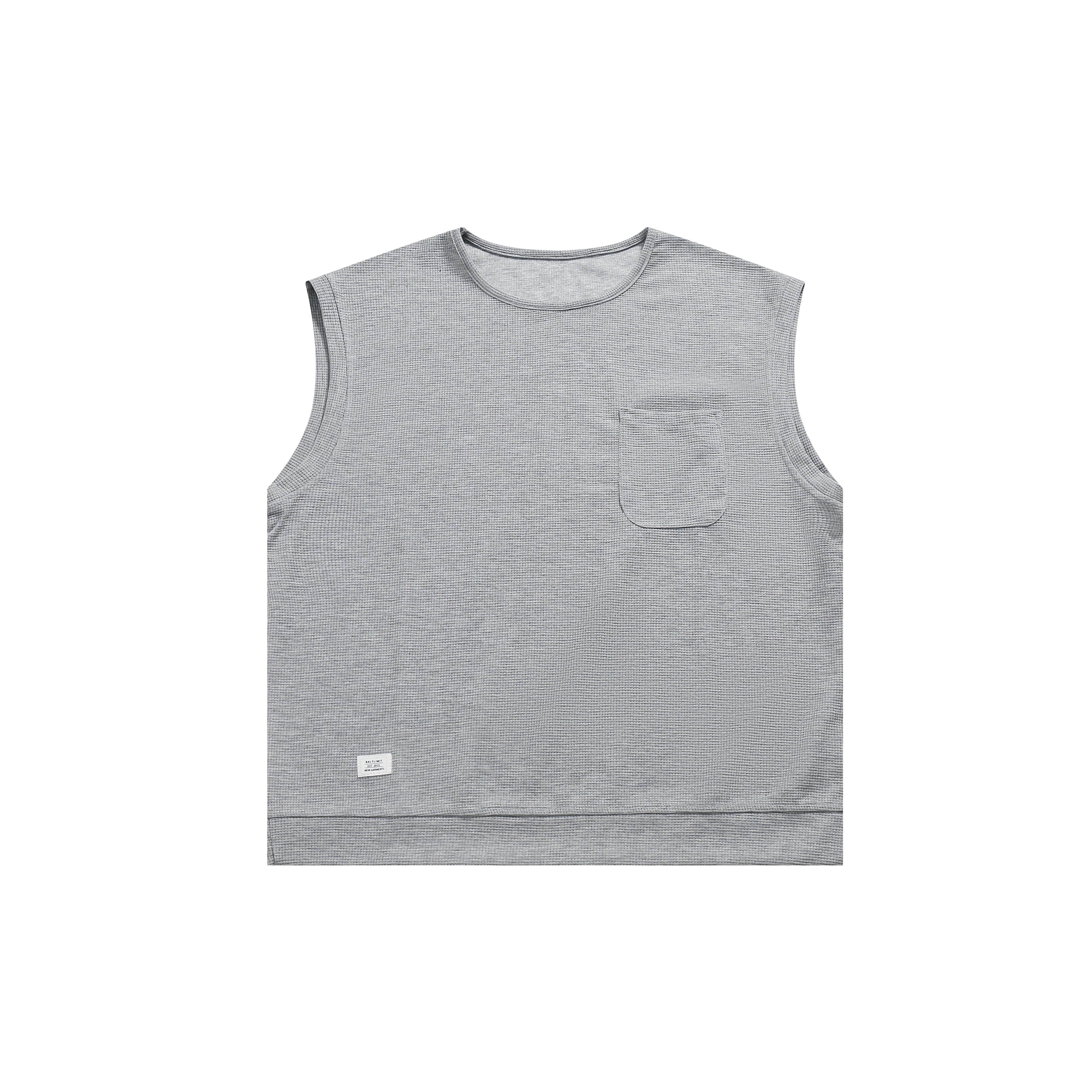 阿于呆 日系简约华夫格背心 男女中性 休闲宽松外穿百搭坎肩马甲 - 图3