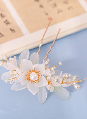 白色琉璃花瓣仙气少女套装