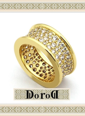 D L O R O L D家高定戒指满钻满天星顶针V金万花筒男女小蛮腰戒指