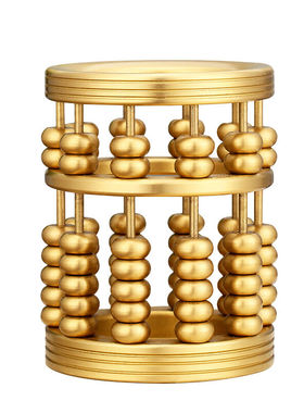 易水阁算盘笔筒摆件铜珠稳胜算办公礼品工艺品礼物摆件全铜算盘笔