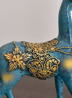 冰石美欧式鹿摆件工艺品客厅电视柜家居装饰品酒柜样板房玄关摆设