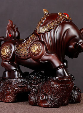吉福斋招财牛工艺品开业礼品大摆件家居办公室装饰品店铺公司开业