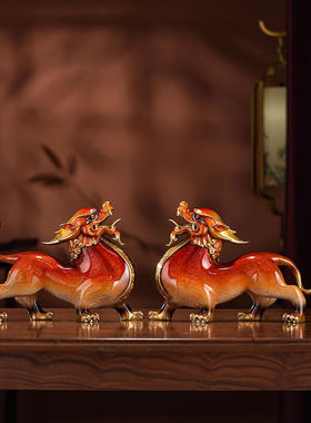 礼之源全铜大漆工艺品招财貔貅摆件客厅玄关电视酒柜装饰品开业乔