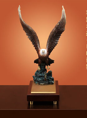 铜指功大鹏展翅纯铜老鹰摆件工艺品大展宏图办公室客厅乔迁开业礼