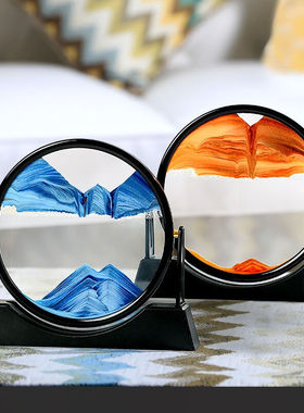 鸿礼钰流沙画摆件沙漏生日礼物女送男友办公室客厅桌面装饰摆件工