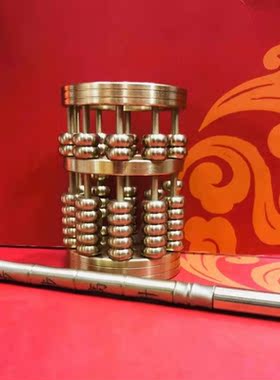 珂楚纯铜笔筒纯铜笔筒算盘高约8厘米直径约5.8厘米加文昌竹节笔