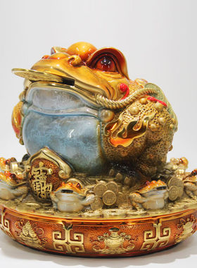 姜铜匠全铜招财金蟾摆件工艺品客厅办公室收银台装饰乔迁开业礼品