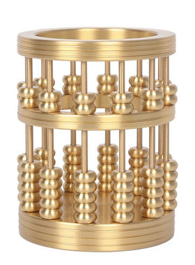 鼎风阁纯铜算盘铜笔筒摆件招财客厅办公桌收纳桶创意珠算送学生工