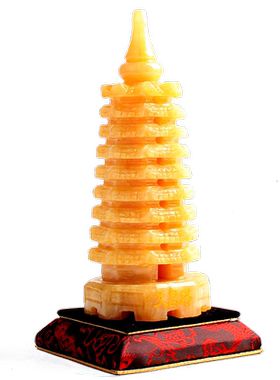 玄众阁天然玉石9层文昌塔九层塔黄玉十三层13层摆件工艺品黄塔9层