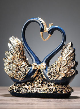 帕美居创意天鹅家居装饰品客厅玄关酒柜电视柜房间摆件桌面工艺品