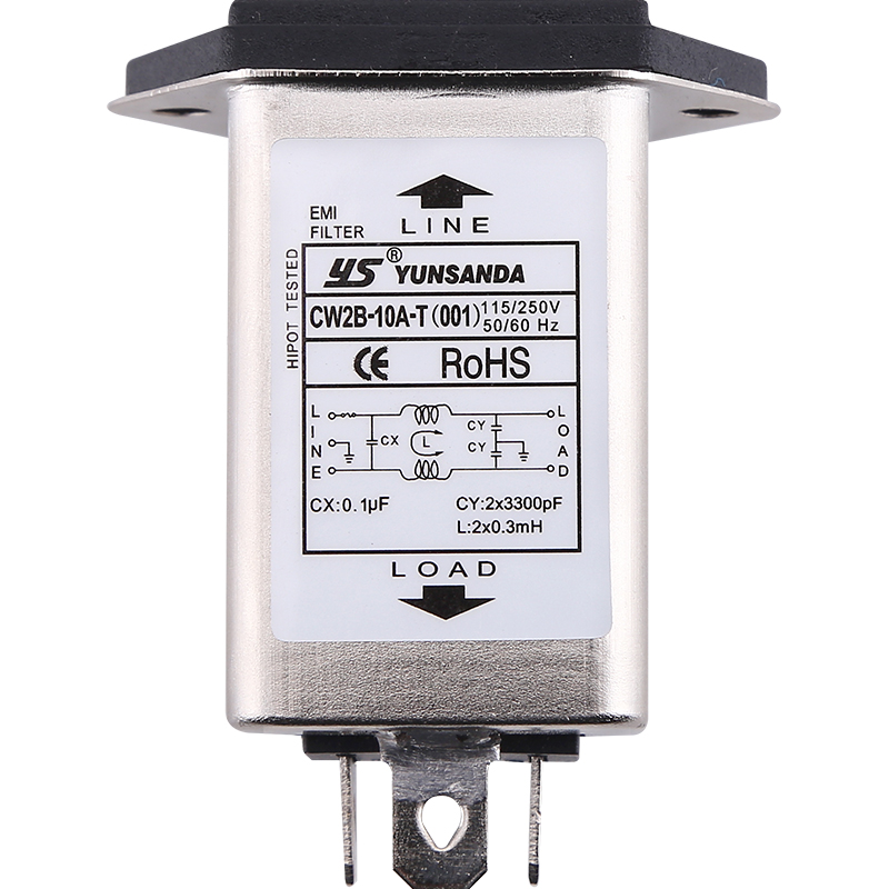 台湾YUNSANDA 电源滤波器CW2B-10A-T(001)单保险丝插座式单相220V - 图3