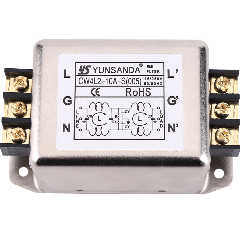 台湾YUNSANDA电源滤波器220v抗干扰emi滤波器电源净化器CW4L2-30A
