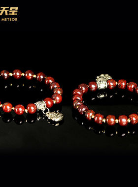 925银陨石西域天星陨石串珠女