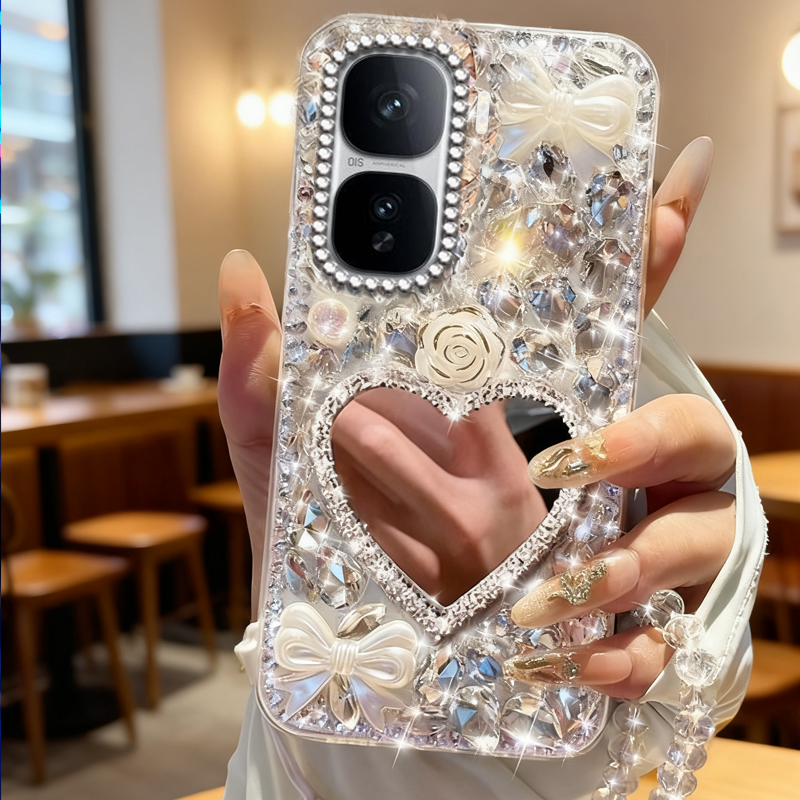 2026高端镶钻补妆镜适用iQOONeo10手机壳小众z10x奢华6SE高级感U3新品5防摔11满钻9水钻7保护套8SE新款7SE - 图1