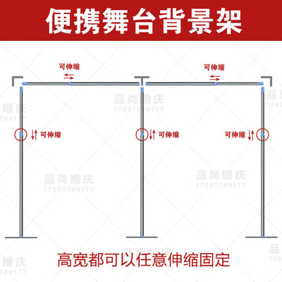 风动扣板专用落地伸缩展架不锈钢婚庆背景 - 图0