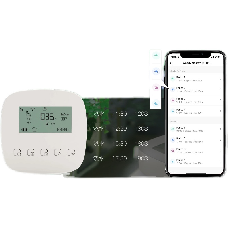 智能洒水泵微滴浇灌器TUYA涂鸦WiFi充电自动定时双泵系统开关 - 图3
