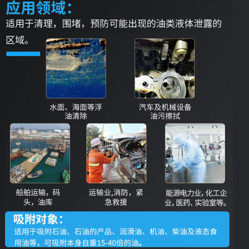 吸油毡PP-1-2工业吸油棉海事船用吸油毯溢漏应急化学品溶剂吸附垫 - 图2