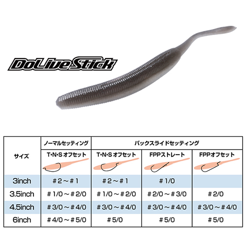 日本OSP高比重沉水摆尾虫Dolive Stick 3/3.5/4.5寸软饵软虫鲈鱼 - 图1