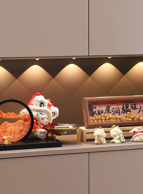 招财猫流沙画钥匙收纳玄关摆件