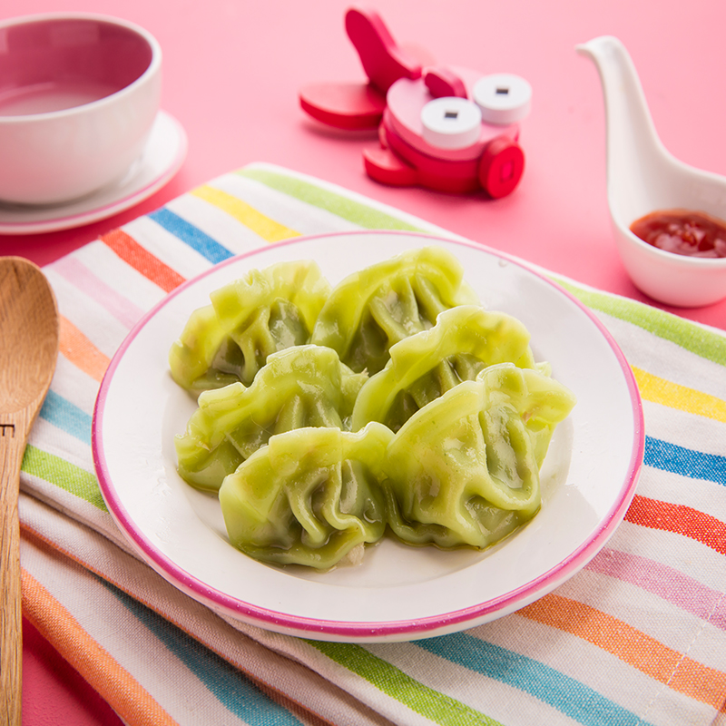 三全儿童水饺胡萝卜鳕鱼营养饺子虾仁三文鱼猪肉青菜绿皮早餐速食-图1