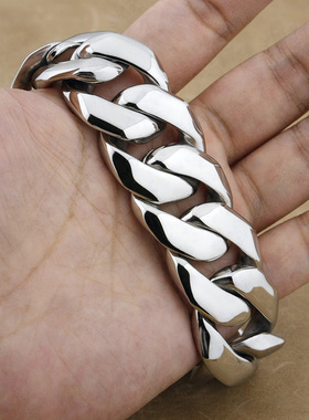 朋克风银色钛钢手链