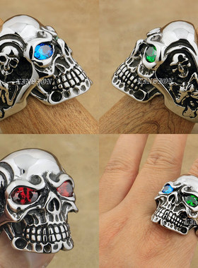 复古骷髅钛钢戒指