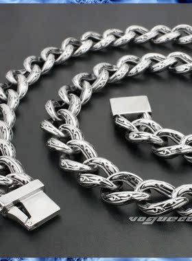 复古图腾钛钢男士项链