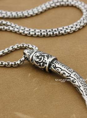 复古时尚风狼牙钛钢饰品吊坠