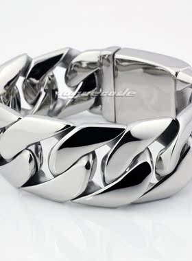 厚重型时尚男款手链 COOL 亮银色魅力钛钢手链 男 包邮 长度任选