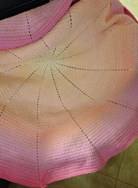 特价出纯手工钩织渐变紫色粉色玫瑰花束毯子成品diy钩织毛线毯子