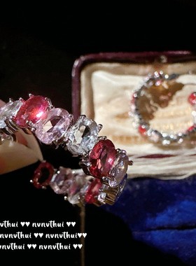 轻奢闪钻气质花朵新娘宝石耳环 18K金芭比粉蛋形锆石晚宴礼服搭配