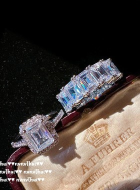 阿斯切工气质水灵简约百搭戒指 法拉赫方糖锆石18K镀金通勤耳环女