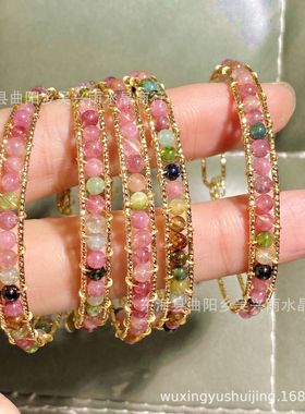 轻奢简约不挑人14k包金手工手镯