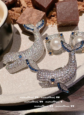 鲸鱼镀金戒指大溪地海水贝珠戒指