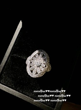 气质璀璨镀金矢车菊锆石花朵戒指 名媛晚会蕾丝蜂巢几何满钻耳环