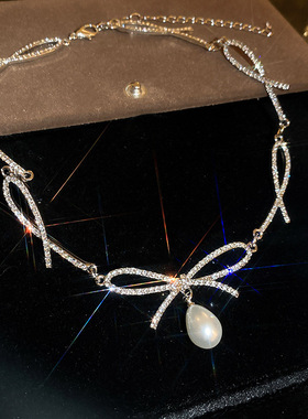 多款婚礼项链韩国复古宫廷赫本风珍珠水钻颈链新娘婚纱礼服锁骨链