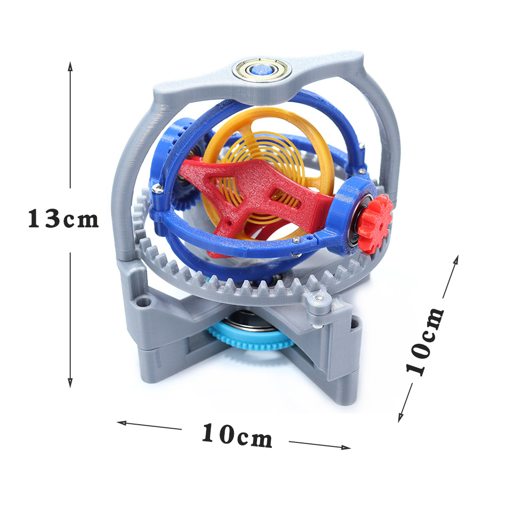 3D打印模型三轴陀飞轮机械钟表内部结构原理发条动力教学实验器材-图2