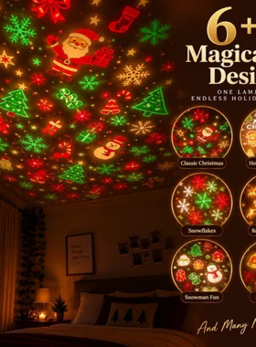 跨境Christmas tree projection light创意圣诞树USB投影灯