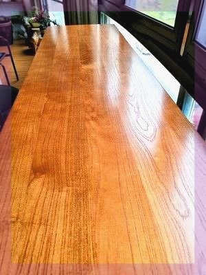 定制榆木板实木板整张长方形自然边松木板桌面板厚吧台板榆木大板-图2