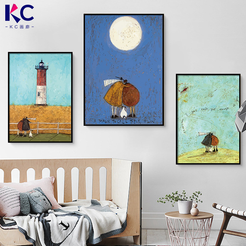 客厅装饰画北欧抽象艺术沙发背景墙壁画卧室床头男孩儿童房间挂画,淘宝优惠券,粉丝福利购,淘宝优惠卷