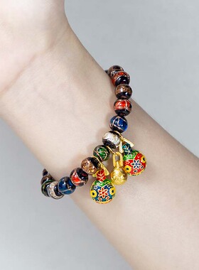 香灰琉璃手串男杭州流通处正品吞金兽古法手链女平安本命年