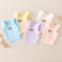 Baby vest protection belly spring autumn pure cotton newborn baby vest 0-3 year old high waist close-fitting to wear 2 undercoat