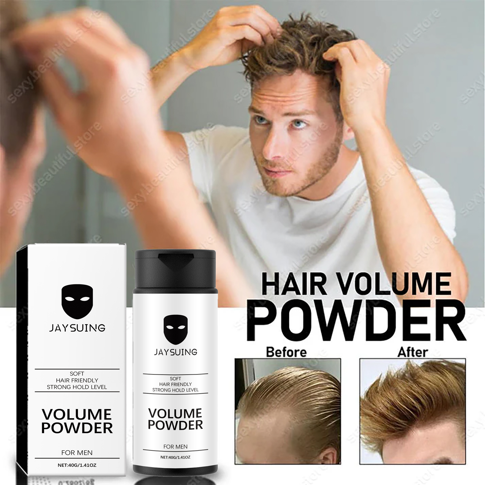 头发空气纹理造型蓬松粉volume powder哑光自然丰盈瞬间密发泥蜡 - 图1