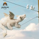 Jellycat snow dragon doll ມີປີກສີຂາວ