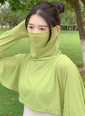 防晒披肩女夏季黑白开车披风长袖