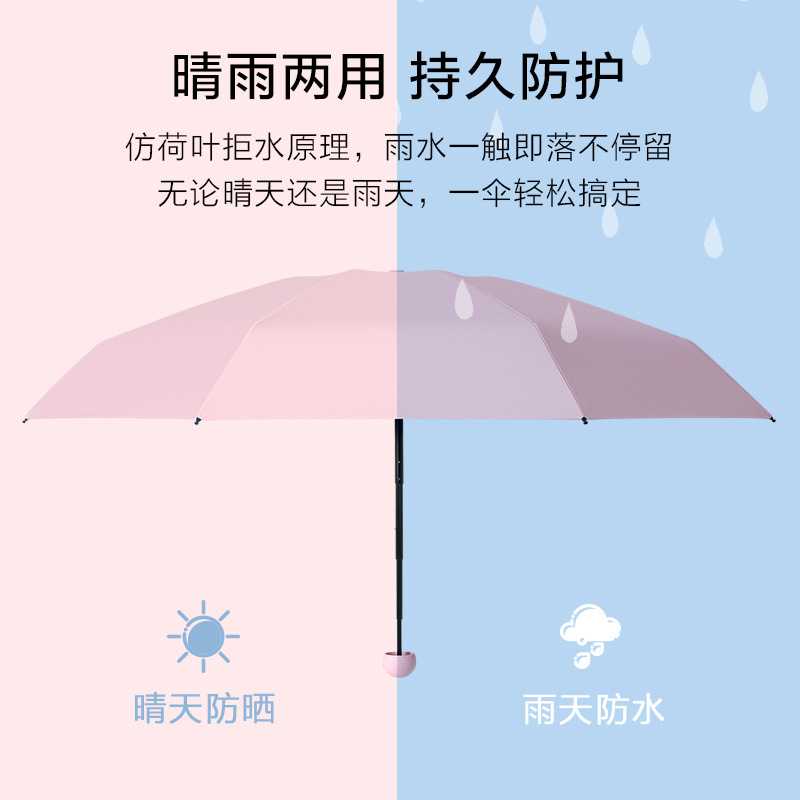 五折太阳伞小巧便携口袋胶囊伞雨伞女晴雨两用遮阳防紫外线防晒伞 - 图2