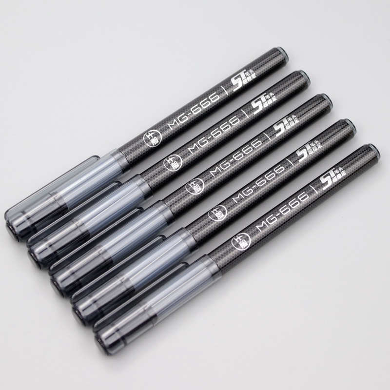 晨光MG666速干超精细ST尖锥中性笔0.5笔芯考试笔AGPB6706中空护套碳素黑水笔笔头学生考试专用签字笔文具用品 - 图0