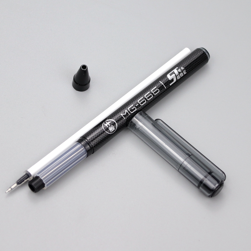 晨光MG666速干超精细ST尖锥中性笔0.5笔芯考试笔AGPB6706中空护套碳素黑水笔笔头学生考试专用签字笔文具用品 - 图2